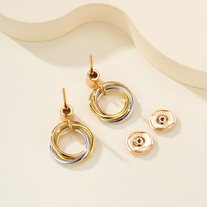 [Lumi Jewelry]TRINITY ON DIAMOND  EARRINGS