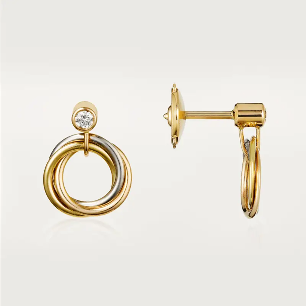 [Lumi Jewelry]TRINITY ON DIAMOND  EARRINGS