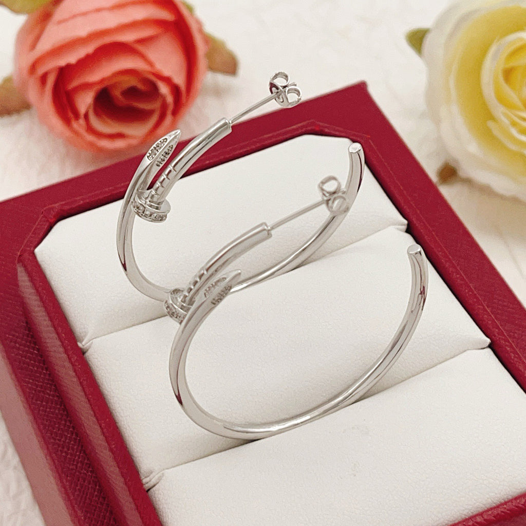 [Lumi Jewelry]JUSTE HALF DIAMOND LARGE EARRINGS