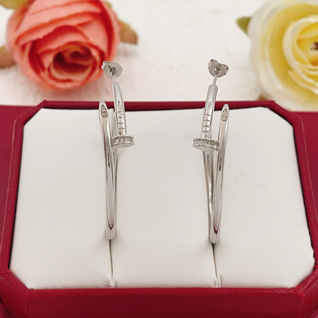 [Lumi Jewelry]JUSTE HALF DIAMOND LARGE EARRINGS