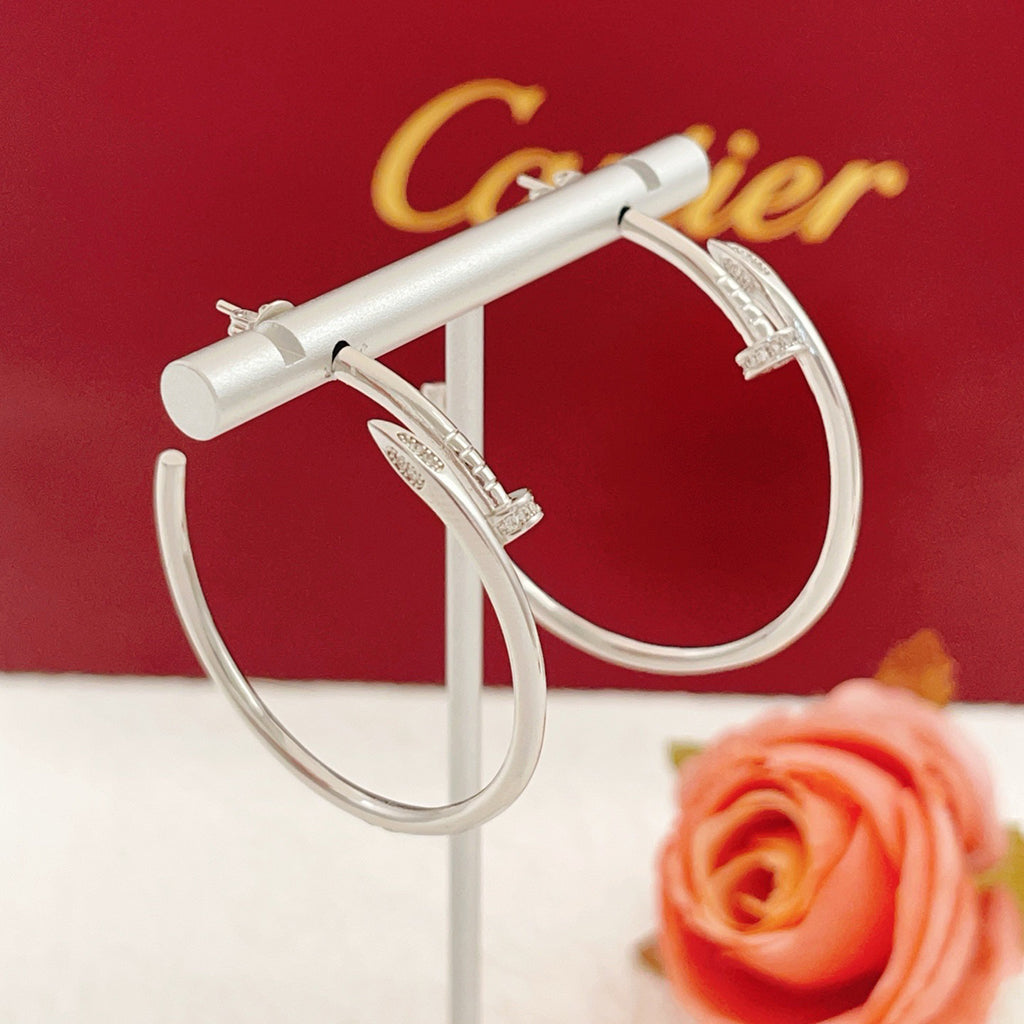 [Lumi Jewelry]JUSTE HALF DIAMOND LARGE EARRINGS