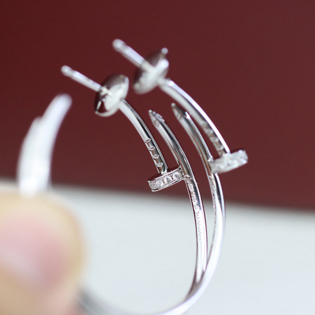 [Lumi Jewelry]JUSTE HALF DIAMOND LARGE EARRINGS