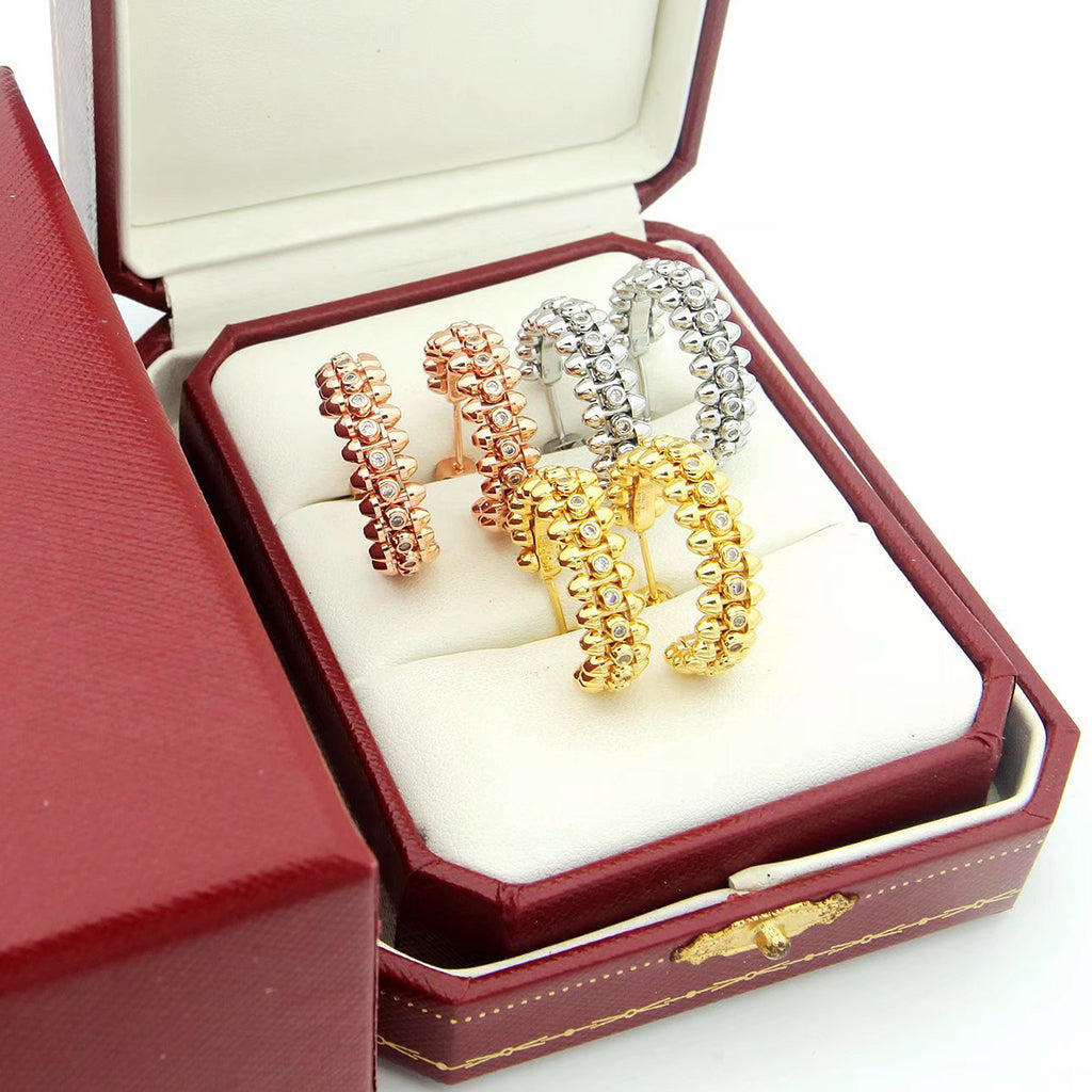 [Lumi Jewelry]CLASH FULL DIAMOND MEDIUM EARRINGS