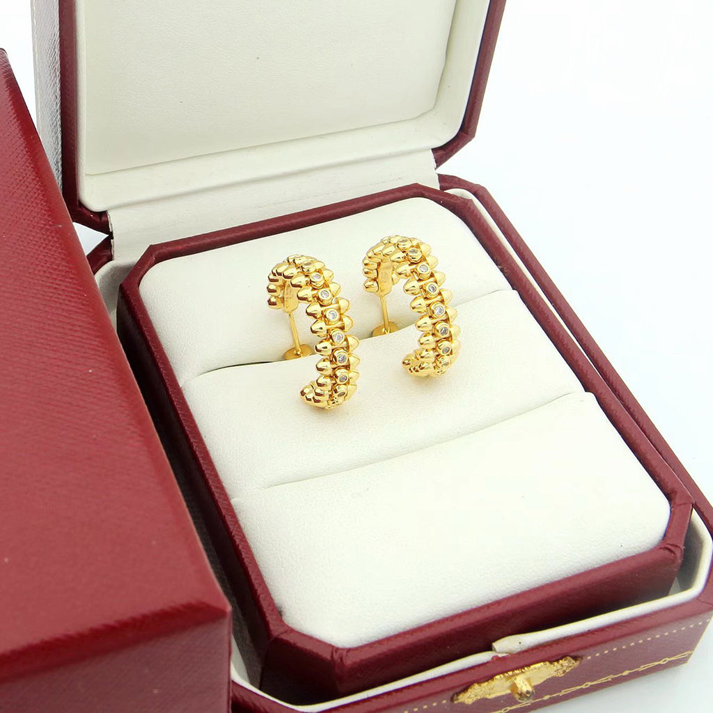 [Lumi Jewelry]CLASH FULL DIAMOND MEDIUM EARRINGS