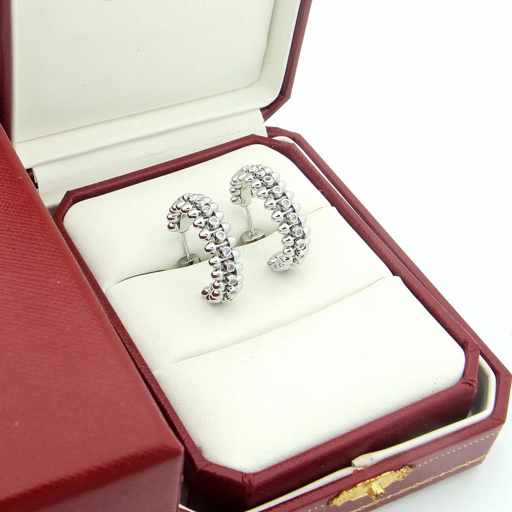 [Lumi Jewelry]CLASH FULL DIAMOND MEDIUM EARRINGS
