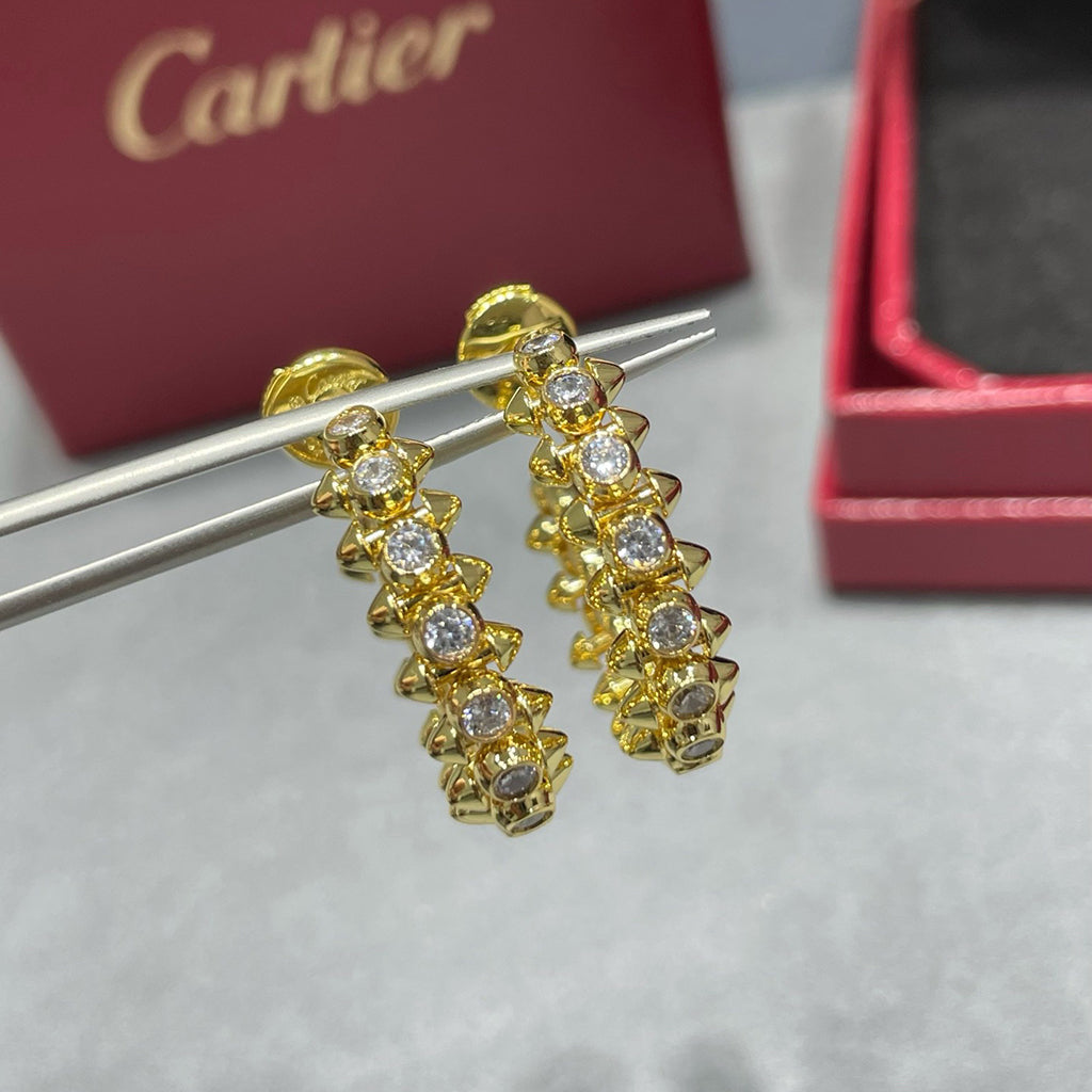 [Lumi Jewelry]CLASH FULL DIAMOND MEDIUM EARRINGS