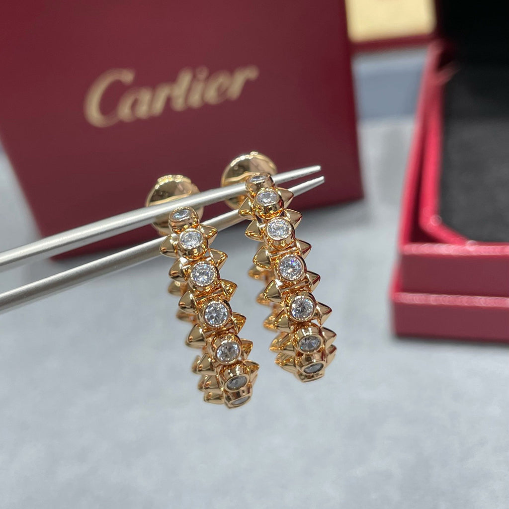 [Lumi Jewelry]CLASH FULL DIAMOND MEDIUM EARRINGS