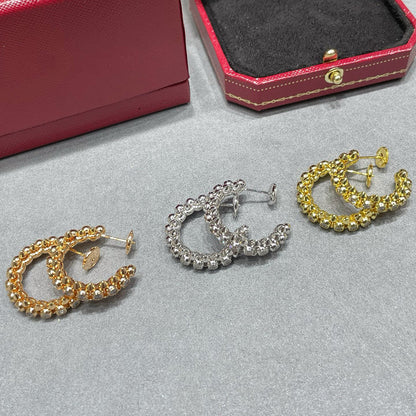 [Lumi Jewelry]CLASH FULL DIAMOND MEDIUM EARRINGS