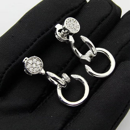 [Lumi Jewelry]JUSTE HALF DIAMOND DOUBLE EARRINGS
