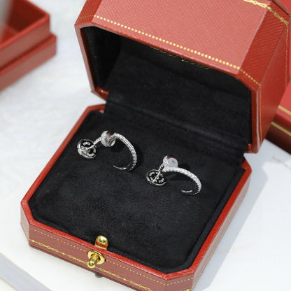 [Lumi Jewelry]JUSTE FULL DIAMOND DOUBLE EARRINGS