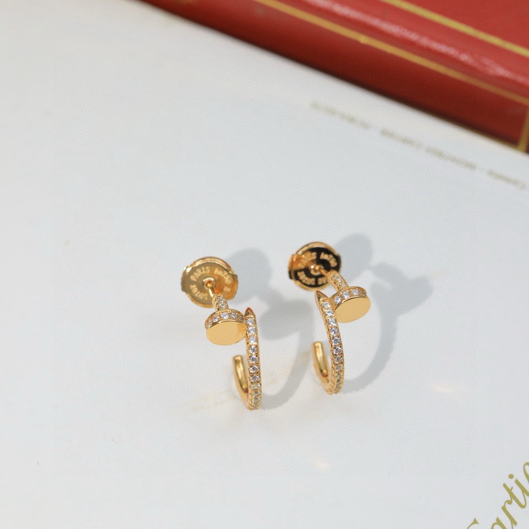[Lumi Jewelry]JUSTE FULL DIAMOND DOUBLE EARRINGS