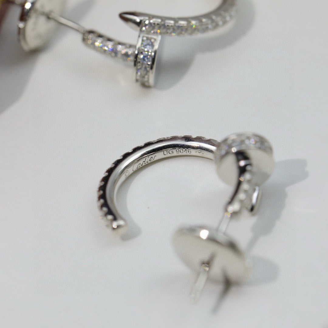 [Lumi Jewelry]JUSTE FULL DIAMOND DOUBLE EARRINGS