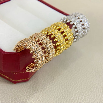 [Lumi Jewelry]CLASH 9.2MM FULL DIAMOND DOUBLE ROW EARRINGS