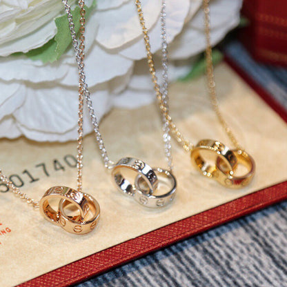 [Lumi Jewelry]LOVE DOUBLE RING NECKLACE
