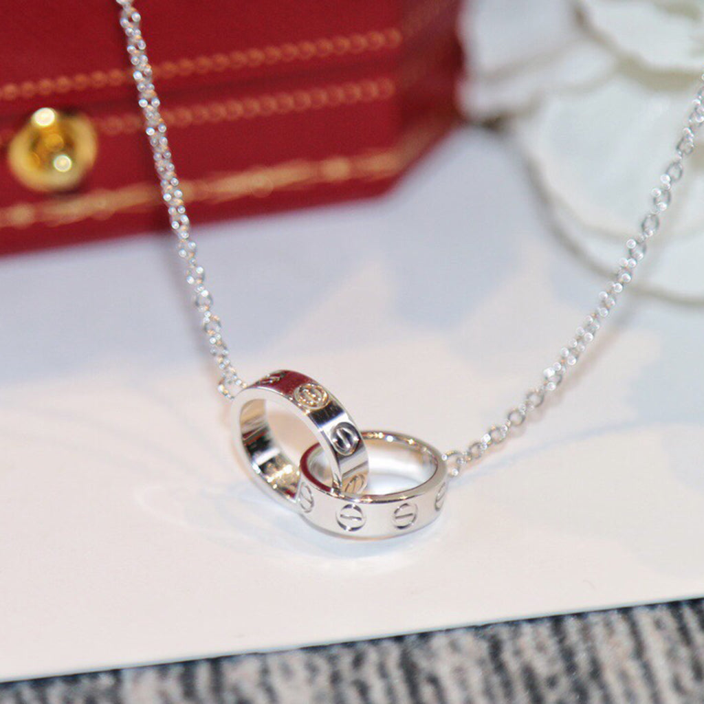 [Lumi Jewelry]LOVE DOUBLE RING NECKLACE