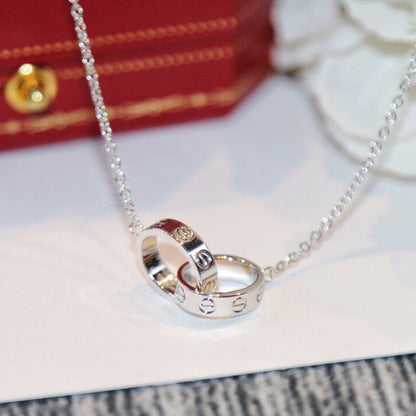 [Lumi Jewelry]LOVE DOUBLE RING NECKLACE