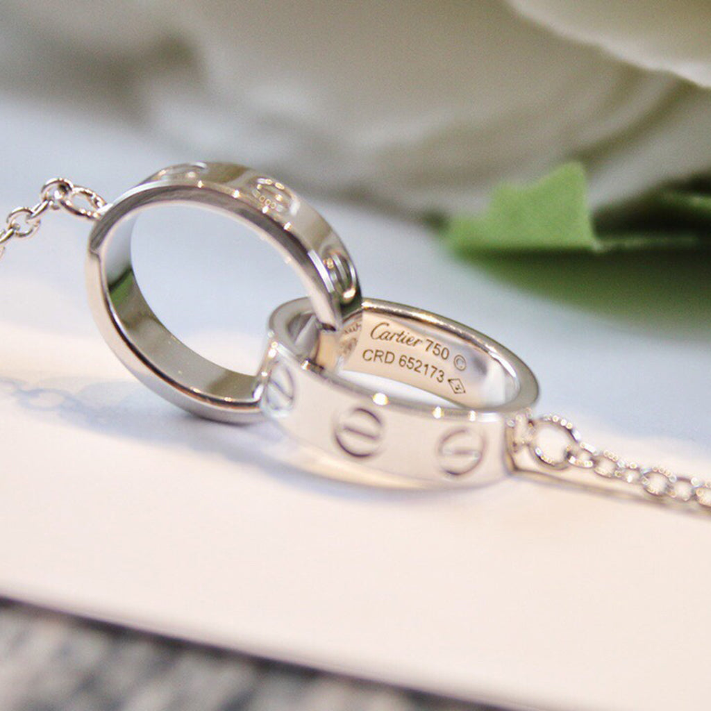 [Lumi Jewelry]LOVE DOUBLE RING NECKLACE