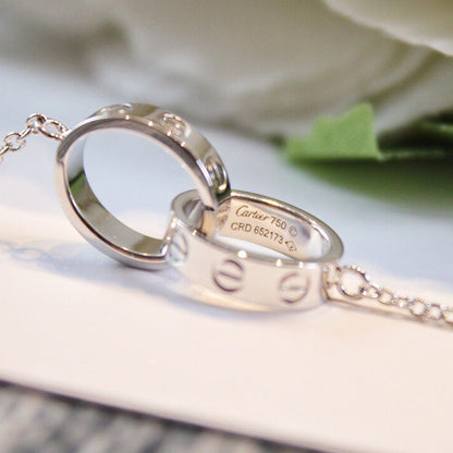 [Lumi Jewelry]LOVE DOUBLE RING NECKLACE