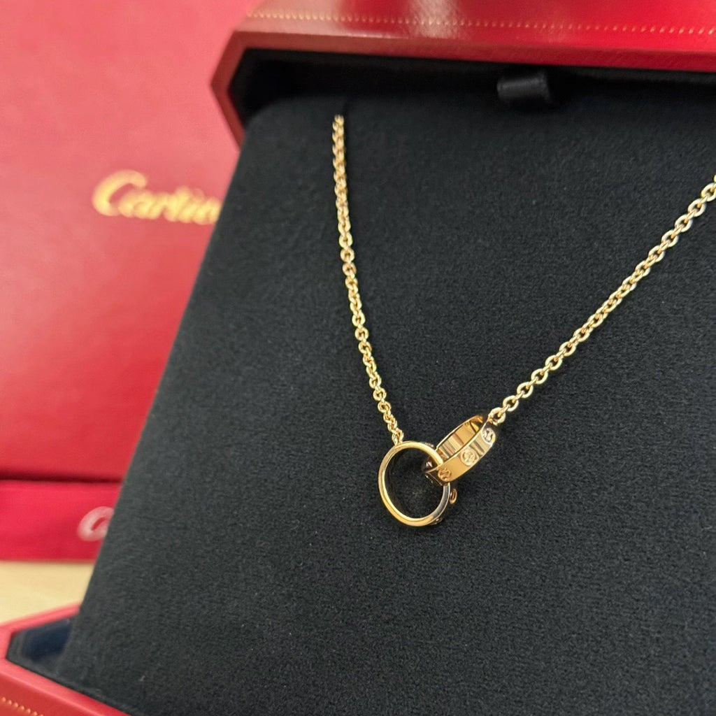 [Lumi Jewelry]LOVE DOUBLE RING NECKLACE