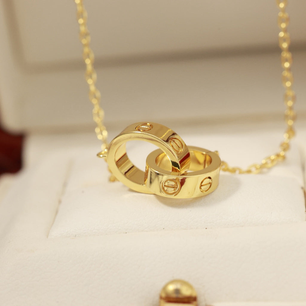 [Lumi Jewelry]LOVE DOUBLE RING NECKLACE