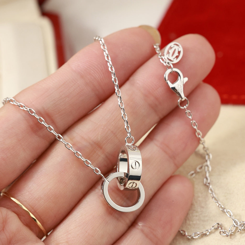 [Lumi Jewelry]LOVE DOUBLE RING NECKLACE