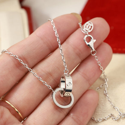 [Lumi Jewelry]LOVE DOUBLE RING NECKLACE