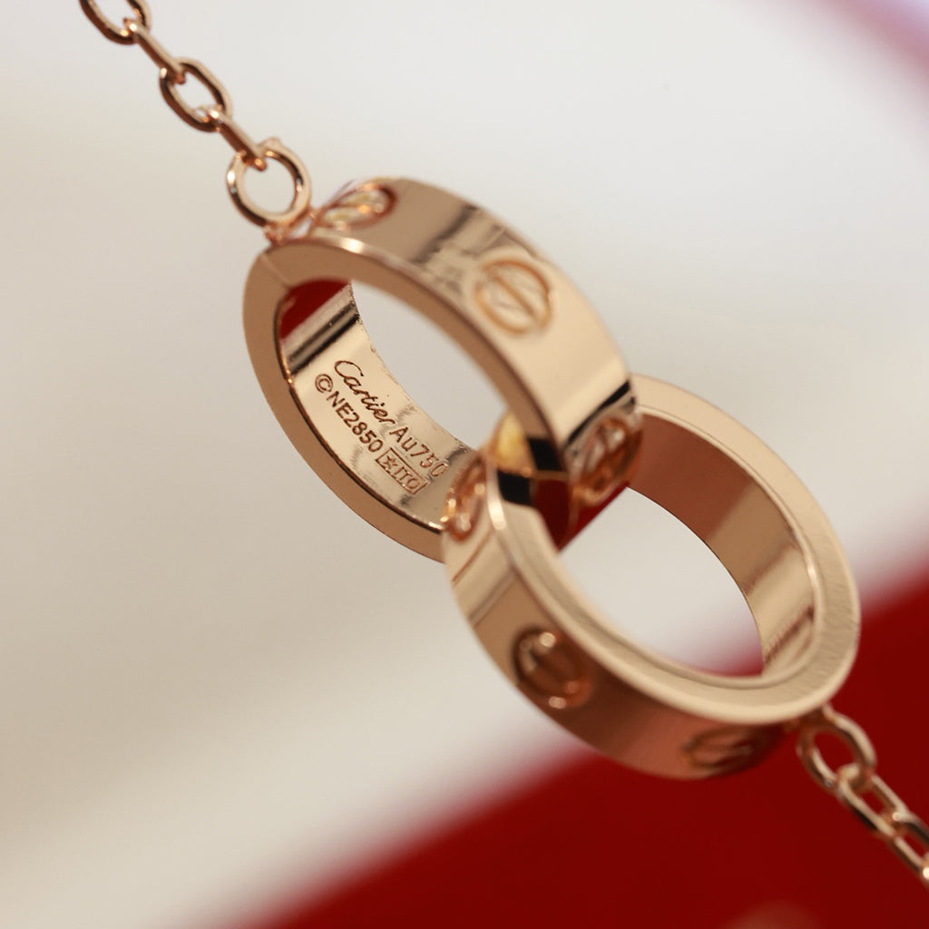 [Lumi Jewelry]LOVE DOUBLE RING NECKLACE