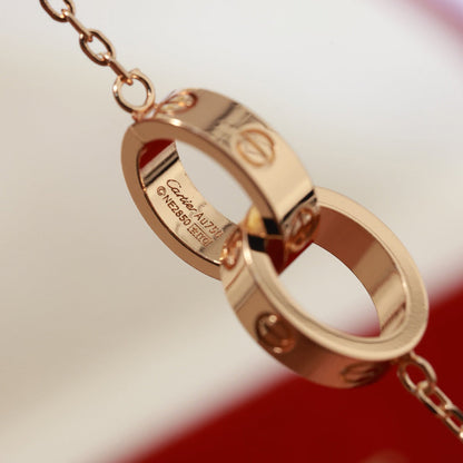 [Lumi Jewelry]LOVE DOUBLE RING NECKLACE
