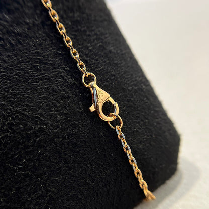 [Lumi Jewelry]LOVE DOUBLE RING HALF DIAMOND NECKLACE
