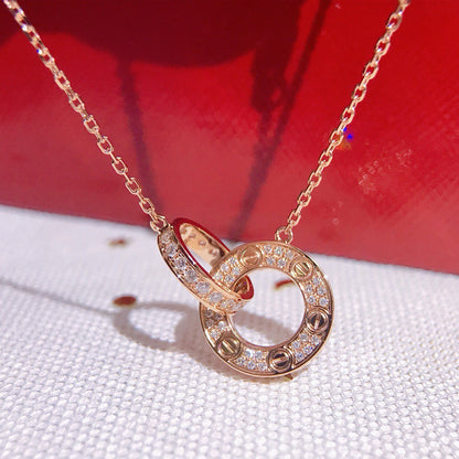 [Lumi Jewelry]LOVE  FULL DIAMOND PENDANT NECKLACE
