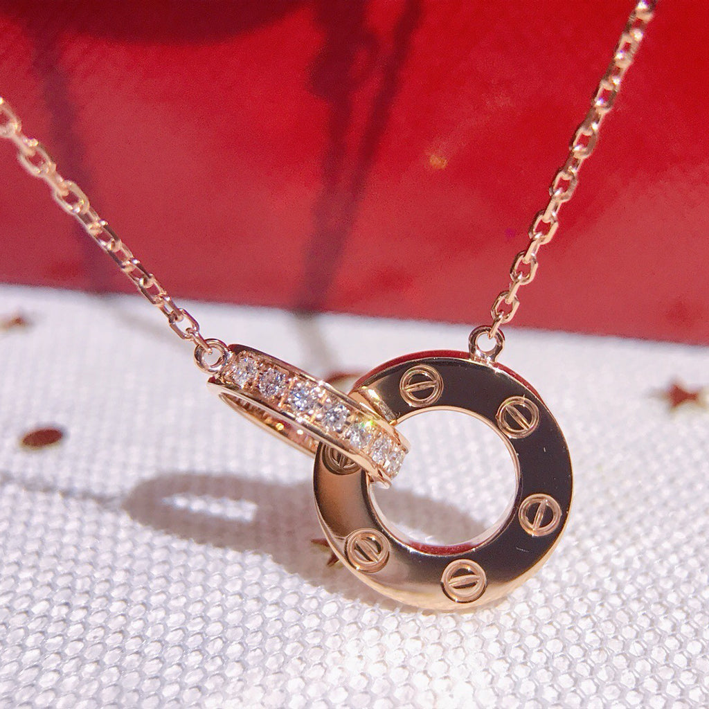 [Lumi Jewelry]LOVE  FULL DIAMOND PENDANT NECKLACE
