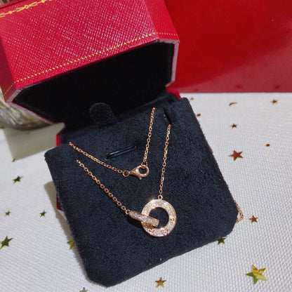 [Lumi Jewelry]LOVE  FULL DIAMOND PENDANT NECKLACE