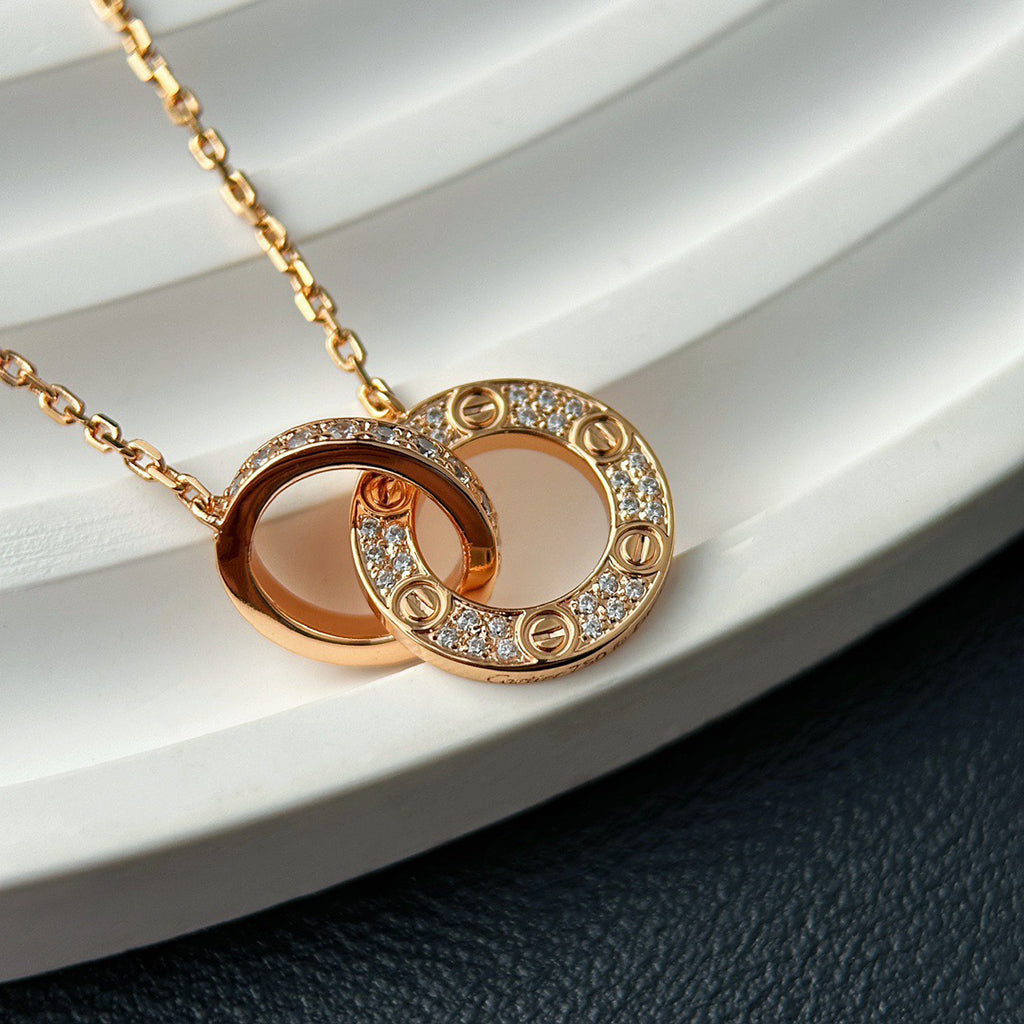 [Lumi Jewelry]LOVE  FULL DIAMOND PENDANT NECKLACE