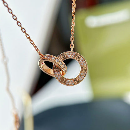 [Lumi Jewelry]LOVE  FULL DIAMOND PENDANT NECKLACE