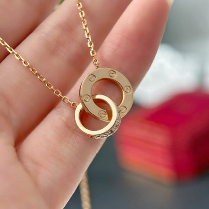 [Lumi Jewelry]LOVE  FULL DIAMOND PENDANT NECKLACE