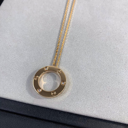 [Lumi Jewelry]LOVE NECKLACE 16MM 3 DIAMONDS