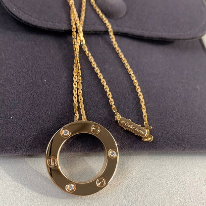 [Lumi Jewelry]LOVE NECKLACE 16MM 3 DIAMONDS