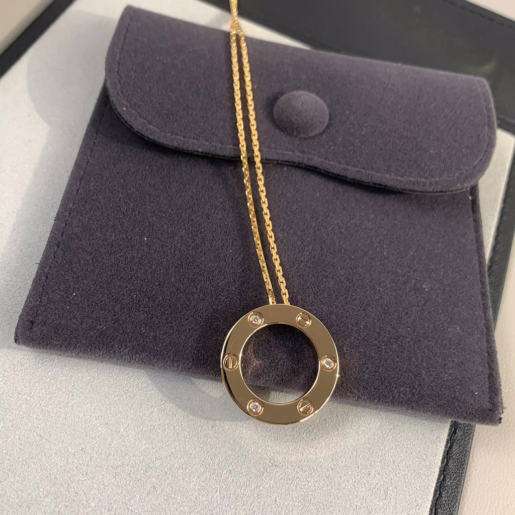 [Lumi Jewelry]LOVE NECKLACE 16MM 3 DIAMONDS