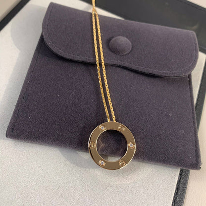 [Lumi Jewelry]LOVE NECKLACE 16MM 3 DIAMONDS