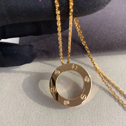 [Lumi Jewelry]LOVE NECKLACE 16MM 3 DIAMONDS