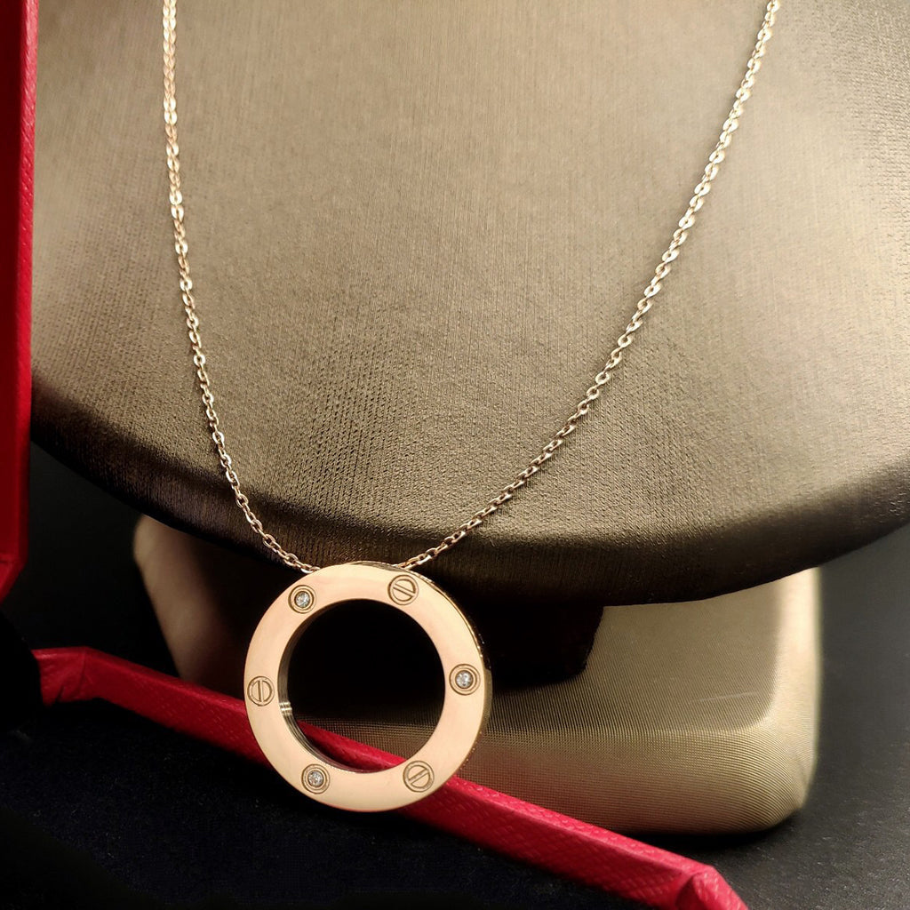 [Lumi Jewelry]LOVE NECKLACE 16MM 3 DIAMONDS