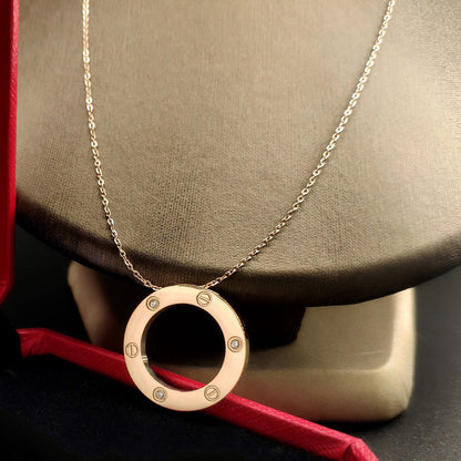 [Lumi Jewelry]LOVE NECKLACE 16MM 3 DIAMONDS