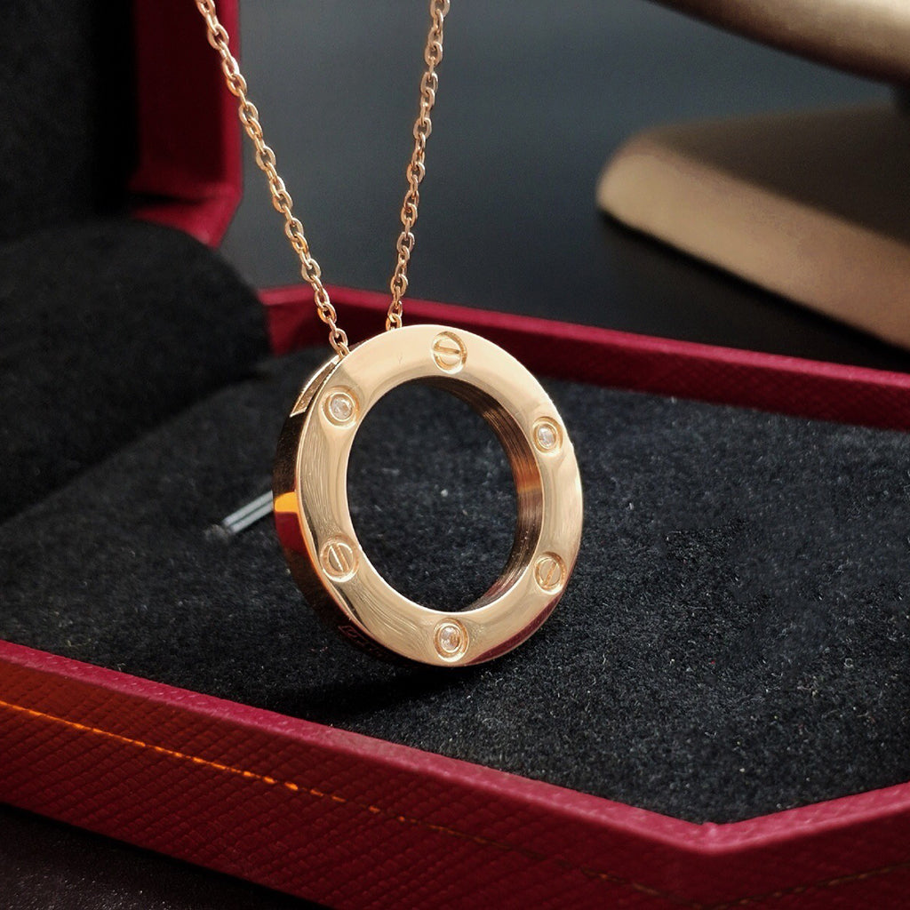 [Lumi Jewelry]LOVE NECKLACE 16MM 3 DIAMONDS
