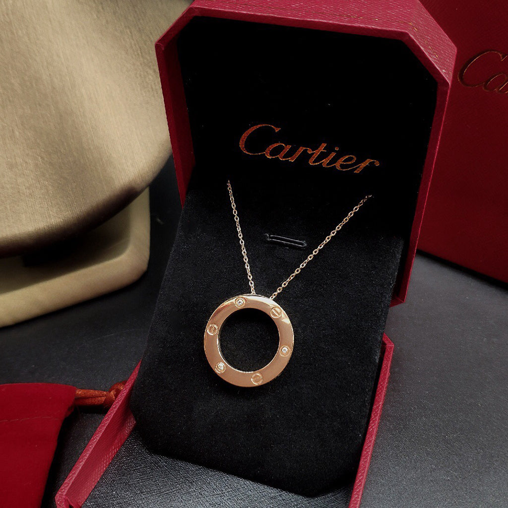 [Lumi Jewelry]LOVE NECKLACE 16MM 3 DIAMONDS
