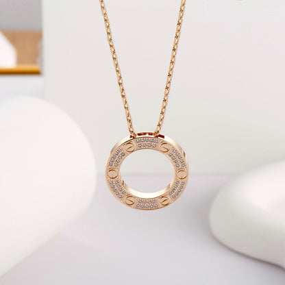 [Lumi Jewelry]LOVE NECKLACE 16MM  FULL DIAMOND