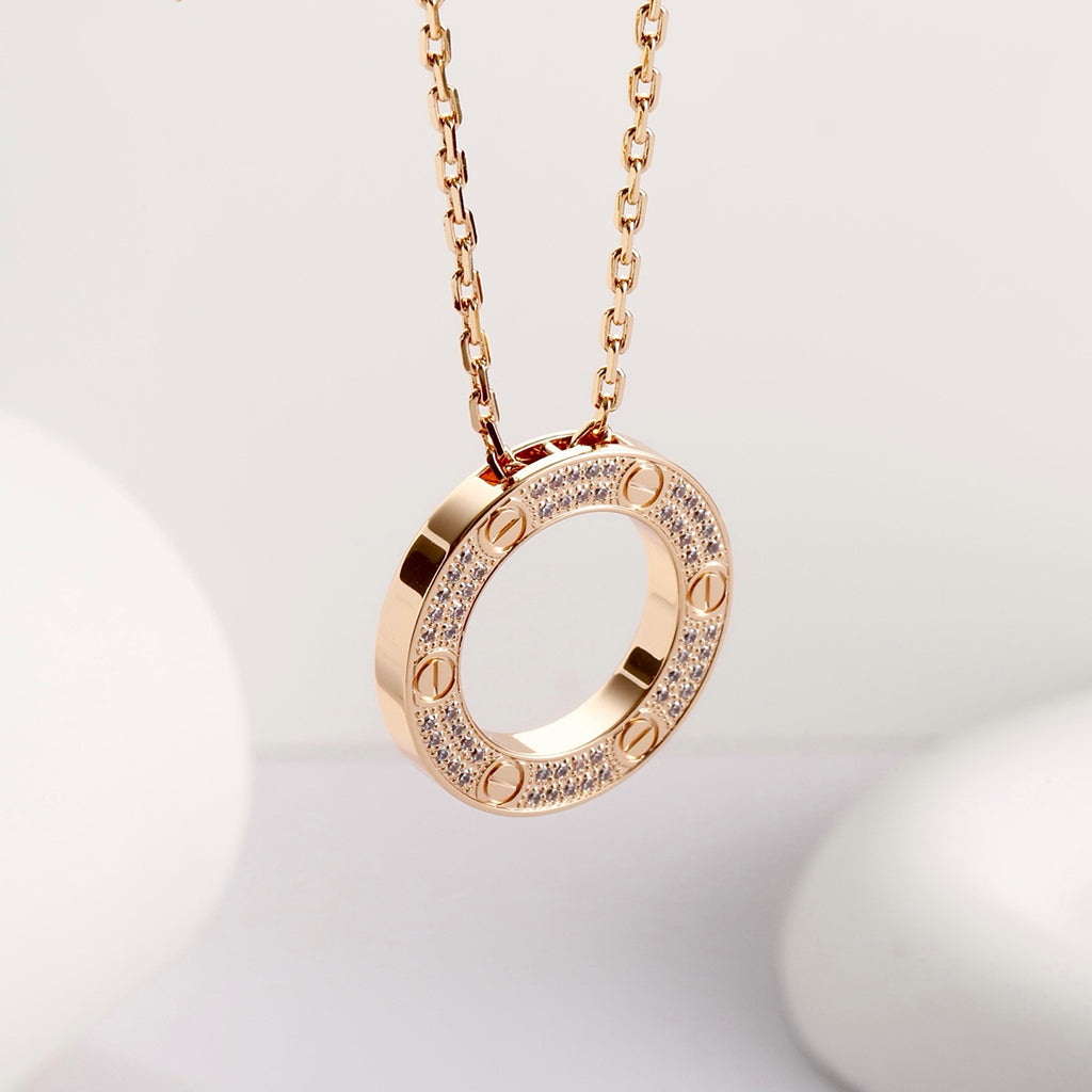 [Lumi Jewelry]LOVE NECKLACE 16MM  FULL DIAMOND