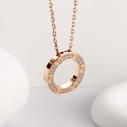 [Lumi Jewelry]LOVE NECKLACE 16MM  FULL DIAMOND
