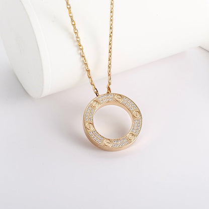 [Lumi Jewelry]LOVE NECKLACE 16MM  FULL DIAMOND