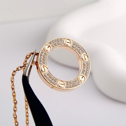 [Lumi Jewelry]LOVE NECKLACE 16MM  FULL DIAMOND