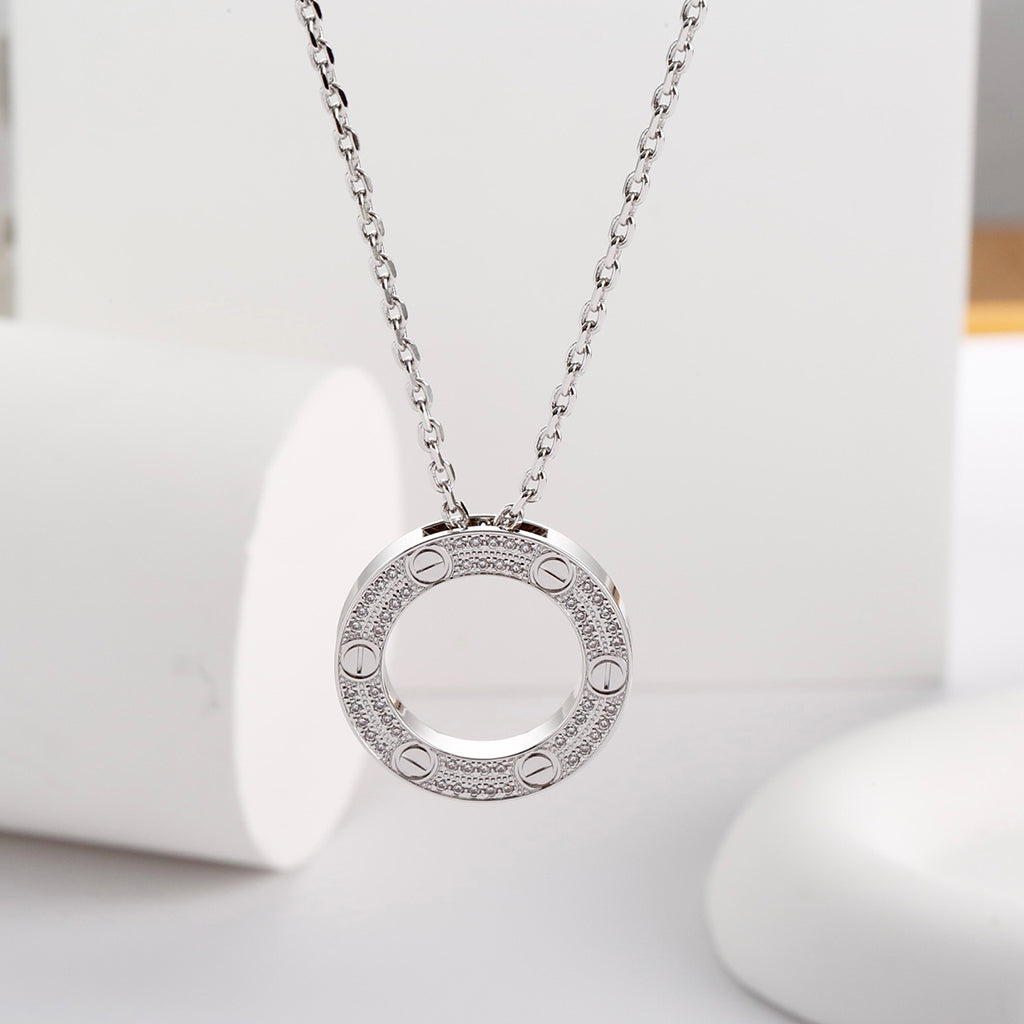 [Lumi Jewelry]LOVE NECKLACE 16MM  FULL DIAMOND